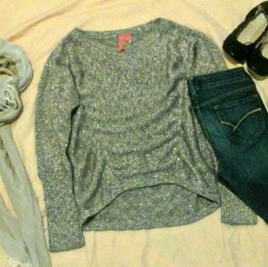 Glittery slouch  high low sweater